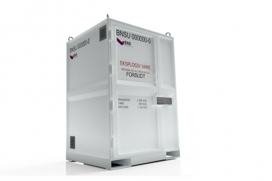Container for eksplosiver